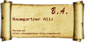 Baumgartner Aliz névjegykártya